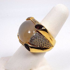 Oversized Ring - Big Cocktail Statement Ring – Large Heavy Gold Ring